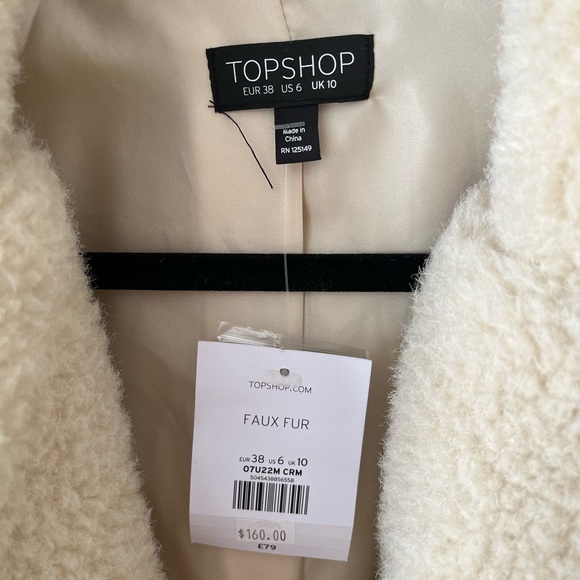 Topshop Faux Shearling Coat - Picture 3 of 4
